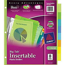 Dec 31, 2016 · this is the third post in my family history binder series. Avery Big Tab Insertable Plastic Dividers 8 Tab Assorted Colors 8 Set 11901 Staples Index Dividers Binder Dividers Divider