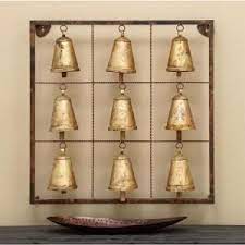 Litton Lane 32 In X 32 In Bell Design Wall Hanging 26723 The Home Depot Wall Design Metal Flower Wall Decor Metal Tree Wall Art