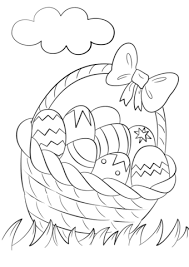 Canasta De Huevos De Pascua Para Colorear