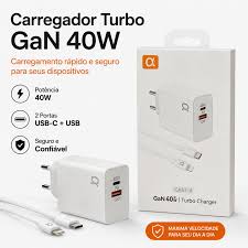 Carregador Turbo Power 40W com 2 Saidas USB e TIPO-C | CA47-4