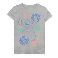 Maybe you would like to learn more about one of these? Disney S Lilo Stitch Girls 7 16 Hawaiian Plants Stitch Outline Sketch Graphic Tee