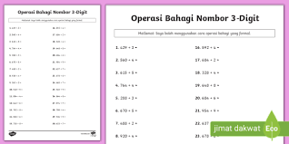 Operasi Bahagi 3 Digit Teacher Made