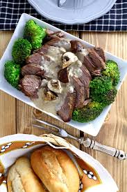 Roast Beef With Cream Of Mushroom Sauce Filipino Style Recipe Stuffed Mushrooms Creamed Mushrooms Beef