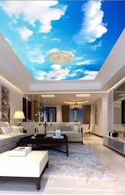3d Blue Sky And Clouds Ca395 Ceiling Wallpaper Removable Self Etsy In 2020 Ceiling Murals Design Ceiling Design
