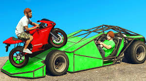 Gta 5 Stunts Mit Rampenauto Motorrad Gta 5 Online Youtube