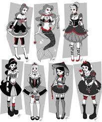 Goth Disney Princesses Belle Cinderella Jasmine Ariel Snow White Mulan Aurora Gothic Disney Princesses Goth Disney Princesses Goth Disney