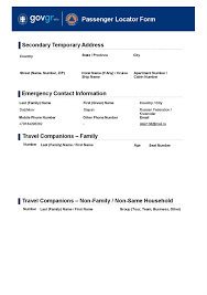 One passenger locator form is required for one family. Passenger Locator Form Online Presentation