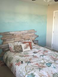 All the deets are below! Beach Themed Bedroom Decor Best Of Ombre Ocean Wall Pallet Headboard For A Beach Themed Room Beach Theme Bedroom Decor Ocean Themed Bedroom Ocean Decor Bedroom