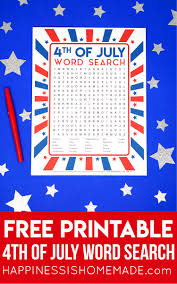 Your child will enjoy enhancing his vocabulary while searching for words related to help your child learn a little about endangered species and why they're in danger with this printable word search. 4th Of July Word Search Printable Happiness Is Homemade
