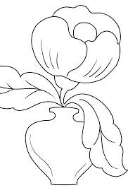 Top 25 flowers coloring pages for preschoolers: Coloring Page Flowers In A Vase Free Online