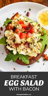 Breakfast Egg Salad With Bacon Recipe Egg Salad Recipe With Bacon Breakfast Salad Recipe Salad Recipes With Bacon