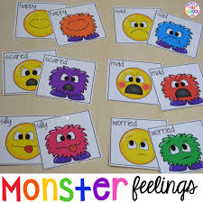 free monster feeling cards games for preschool pre k