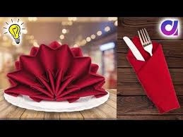 Fold the long side up by an inch. 10 Napkin Fold Ideas 10 Easy Napkin Folds For Any Dinner Party Youtube Easy Napkin Folding Napkin Folding Creative Napkins