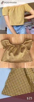 Zara Gingham Off The Shoulder Crop Top In 2020 Clothes Design Zara Lace Top Fashion