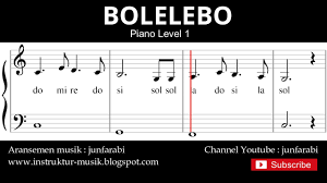 Not Balok Bolelebo Piano Level 1 Lagu Daerah Solmisasi Doremi Youtube