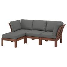 Applaro 3 Seat Modular Sofa Outdoor Brown Stained With Footstool Brown Stained Froson Duvholmen Dark Gray Ikea Outdoor Lounge Furniture Outdoor Sofa Wooden Outdoor Furniture