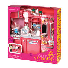 Happy baby kitchen set light & sound with doll. Pink Gourmet Kitchen Dollhouse Cooking Furniture Our Generation