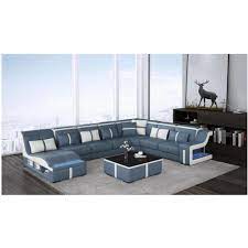 Perfect your living room or home office. Exclusive Italian Crafted Modern Luxurious Leather Sectional Sofa Set My Aashis