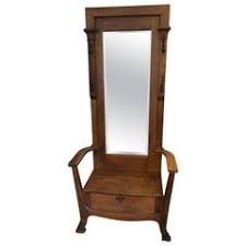 Most hall trees are wood colored, but in some cases you may want a solid white model. Hall Tree Swith Mirror 4 For Sale On 1stdibs