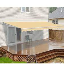 Aleko 16 W X 10 D Motorized Retraction Slope Patio Awning Patio Awning Pergola Patio Door Coverings