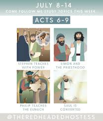 Trace the words connect the dots: Acts 6 9 Saul Paul Is Converted Stephen Is Arrested Etc The Red Headed Hostess