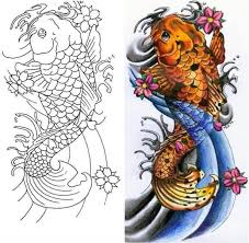 Nice Black Outline Koi Fish Tattoo Design Koi Fish Tattoo Koi Tattoo Design Japanese Koi Fish Tattoo