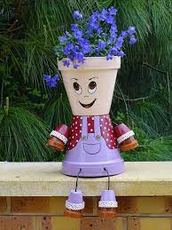 Bonhomme en pot terre cuite peinture acrylique et cultura. Personnages En Pots De Terre Tuto Le Blog Orange De Sylvie