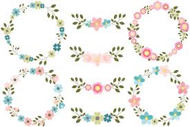 This listing is for 36 design elements. Pink Floral Wreaths Clipart Blue Flower Wreath Clip Art Set Round Borders And Frames By Pravokrugulnik Thehungryjpeg Com
