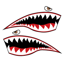 Flying Tigers Shark Mouth Decal P 40 Warhawk Warbird Nose Etsy In 2021 Nose Art Shark Mouth Mouth Painting