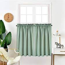 Choose from contactless same day orange pink purple red silver white yellow curtain panels curtain tiers window valance solid floral plaid up in stores all delivery options same day delivery include out of stock back tab grommet top pleated. Idealhouse Sage Green Curtain Valances Draperies Curtains For Cafe Bathroom Kitchen Or Kids Sage Green Curtains Curtains Green Curtains