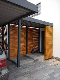 Design Metall Carport Mit Vordach Aus Holz Stahl Paris Frankreich Stahlzart Detail Vordach Metallcarport Stahlca House Entrance Carport Designs Modern Entrance