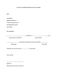 Sample of resolution letter to open bank account. Letter Of Authorization From Utility Bill Owner Docx