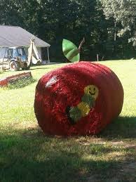 Round Hey Bale Decoration Hay Bale Decorations Hay Bales Hay Bale Fall Decor