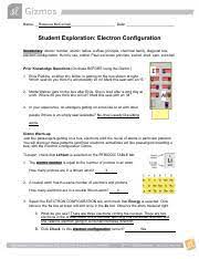 October 3, 2012 student exploration: Electronconfigurationse Pdf Name Rebecca Mcconnell Date Student Exploration Electron Configuration Vocabulary Atomic Number Atomic Radius Aufbau Course Hero
