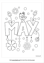 This may coloring page is full of spring time flowers to color with the grands. May Coloring Pages Free Words Quotes Coloring Pages Kidadl