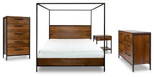 Industrial furniture & home décor tips inspired by the open floor plans and bare bones of factories and warehouses, industrial style celebrates raw elements of metal, wood, brick and concrete. Rosedale Bedroom 4 Piece Set Industrial Bedroom Furniture Sets By Woodcraft Furniture Houzz