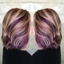 15.short choppy purple balayage style. Short Hair Purple And Blonde Highlights