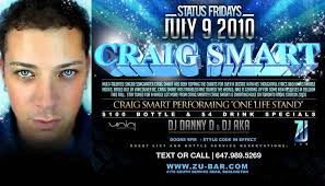 Status Fridays presents Craig Smart live @ Zu Bar Nightclub (Burlington)