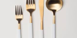 Choose an option alexis brushed gold, butter knife alexis, brushed gold, teaspoon alexis, brushed product description. Modern White Gold Flatware Modern Rental Inventory Virginia