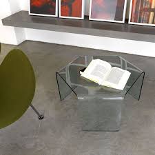 3 Feet Curved Glass Coffee Table By Sovet Italia