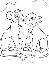 Can you color the love tonight? The Lion King Young Simba And Nala Coloring Page Disney Lol