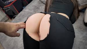 Sexy Neighbor with Big Ass in Ripped Tight Jeans Seduced Me into Hot Sex