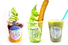 Amasoy Matcha Softserve Churros Hokkaido Milk Drinks Now Available At Jurong Point Bugis Plus Food Bingsu Milk Tea