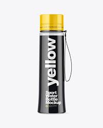 Download Sport Bottle With Black Water Mockup In Bottle Mockups On Yellow Images Object Mockups