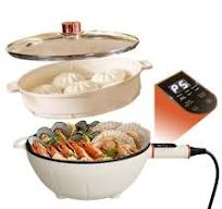 4L Electric Cooker, 1000W Electric Cooking Pot with Non-Stick Coating &  Steamer, Multi-Power Settings, 12