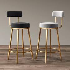 Nordic Bar Chair Light Luxury Home Island Golden Bar Stool Modern Minimalist High Chair Bar Chair Back Bar Stool Aliexpress Modern Bar Stools Bar Chairs Kitchen Bar Chairs Design