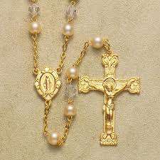 Maybe you would like to learn more about one of these? 5mm Imitation Pearl Rosary With 14k Gold Over Sterling Crucifix And Center 26149