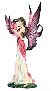 Pink Fairy With Baby Fairy Fairy Angel Fairy Figurines