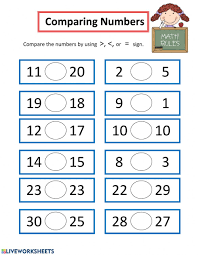 Comparing Numbers Interactive Worksheet In 2020 Comparing Numbers Comparing Numbers Worksheet 2nd Grade Math Worksheets
