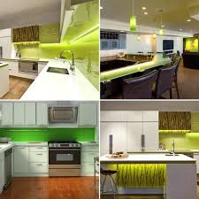 The underneath of cabinets provides an ideal location for task lighting because the light source is near the task and can be easily concealed to avoid glare. Green Under Cabinet Kitchen Lighting Plasma Tv Led Strip Sets